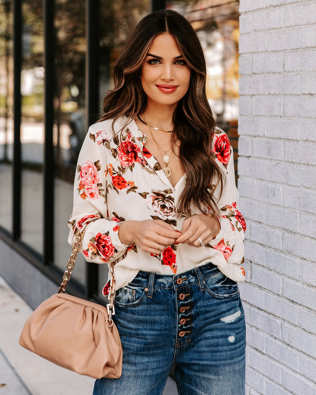 Kellen Floral Damsel Blouse Oshnow