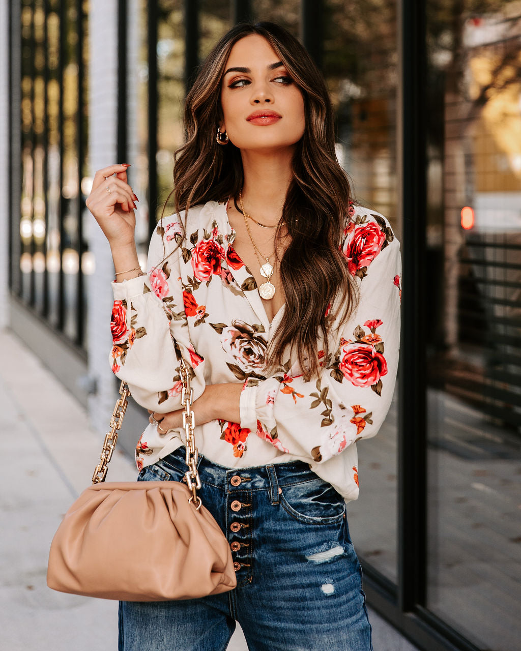 Kellen Floral Damsel Blouse Oshnow