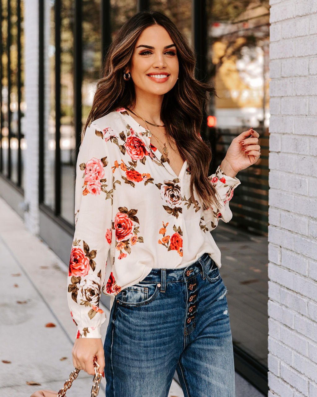 Kellen Floral Damsel Blouse Oshnow