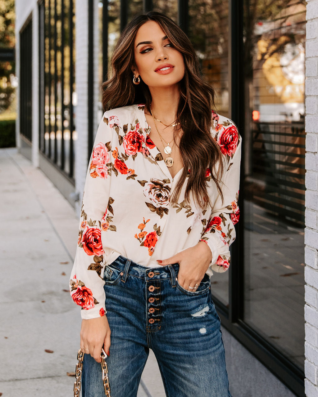 Kellen Floral Damsel Blouse Oshnow