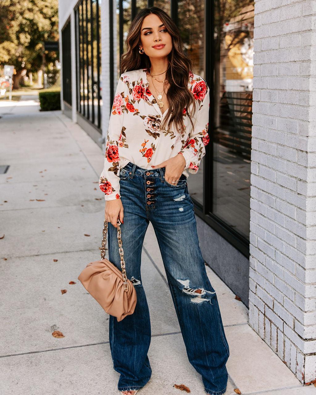 Kellen Floral Damsel Blouse Oshnow