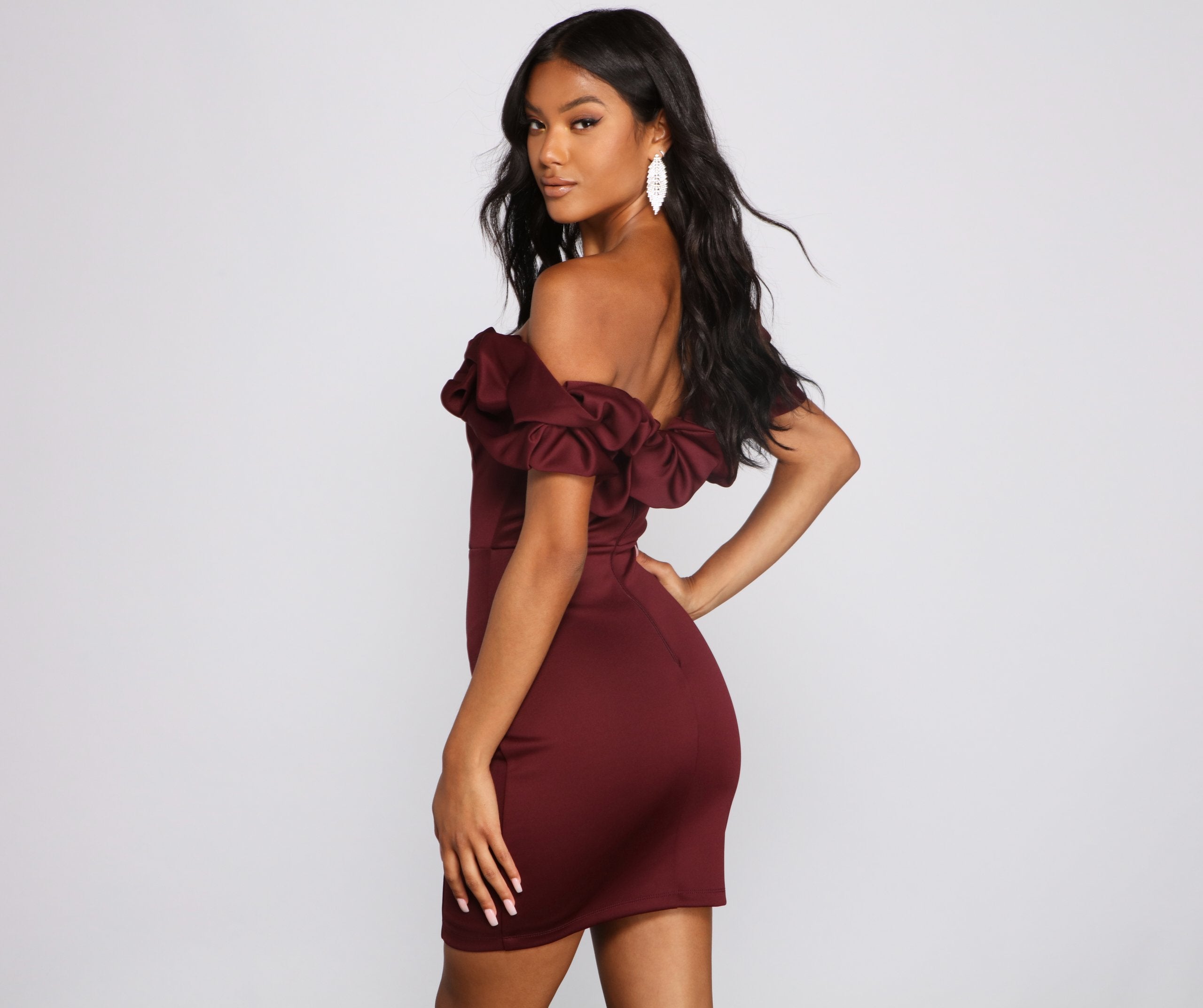 Kiari Formal Off the Shoulder Ruffled Dress Oshnow