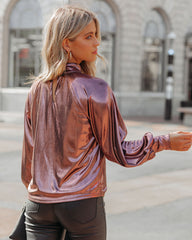 Kiarra Metallic Blouse - Rose Oshnow