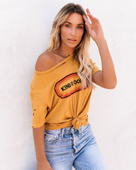 Kind Is Cool Distressed Cotton Tee Oshnow