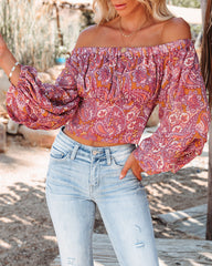 Knox Paisley Off The Shoulder Blouse Oshnow