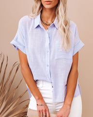 Krissy Cotton Woven Button Down Top - Lavender Oshnow