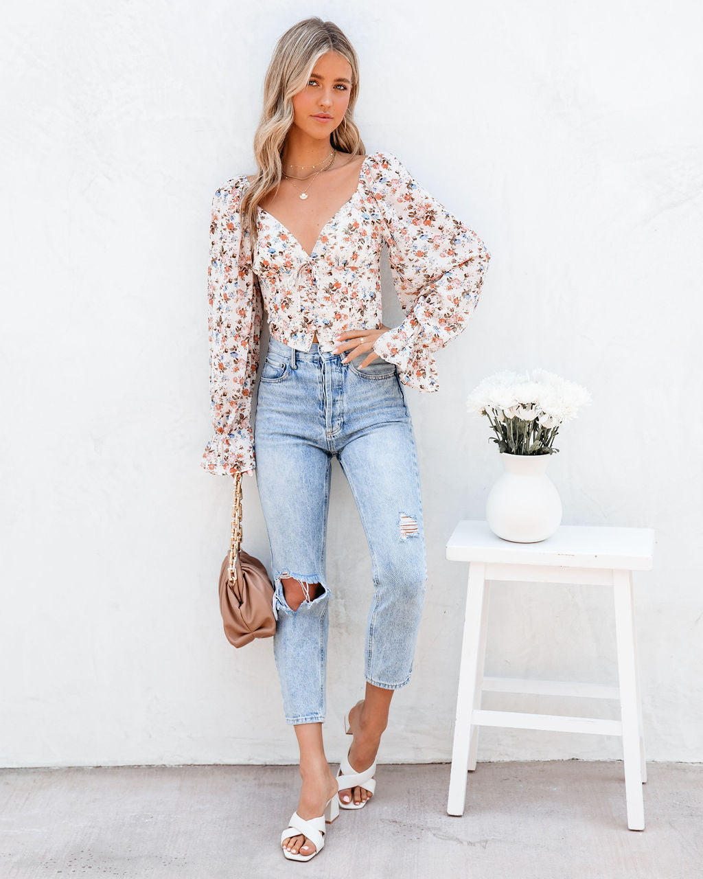 Kyler Floral Crop Blouse Oshnow