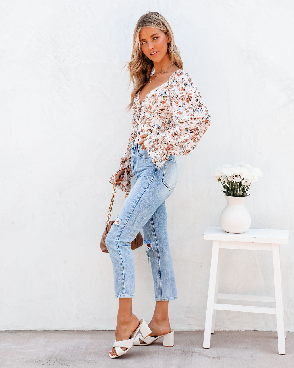 Kyler Floral Crop Blouse Oshnow