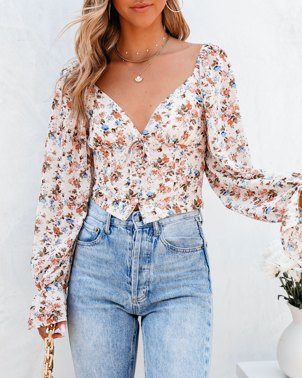 Kyler Floral Crop Blouse Oshnow