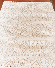 Kylie Cotton Crochet Mini Skirt - SALE Oshnow