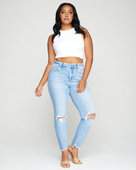 Loralei Frayed Ankle High Waisted Skinny