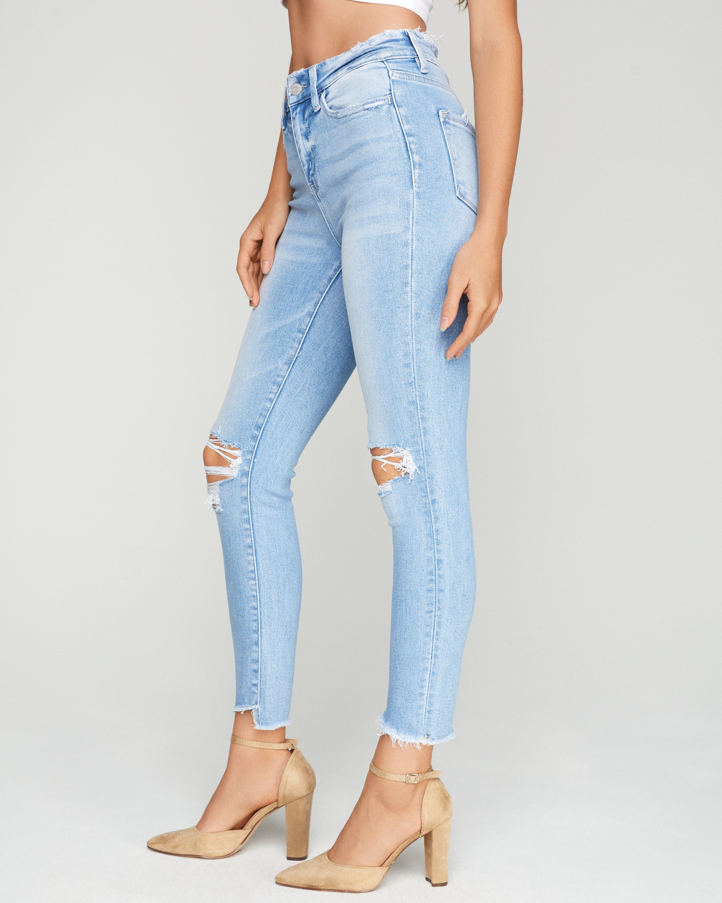 Loralei Frayed Ankle High Waisted Skinny