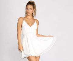Lady In Lace Double Layer Skater Dress Oshnow