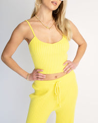 Laid Back Luxe Ribbed Tank - Yellow