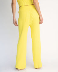 Laid Back Luxe Ribbed Drawstring Pants - Yellow