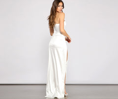 Lana Formal One Shoulder High Slit Dress Oshnow