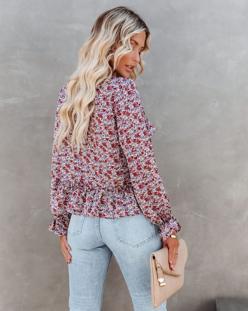 Lavallette Floral Ruffle Blouse Oshnow