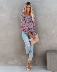 Lavallette Floral Ruffle Blouse Oshnow