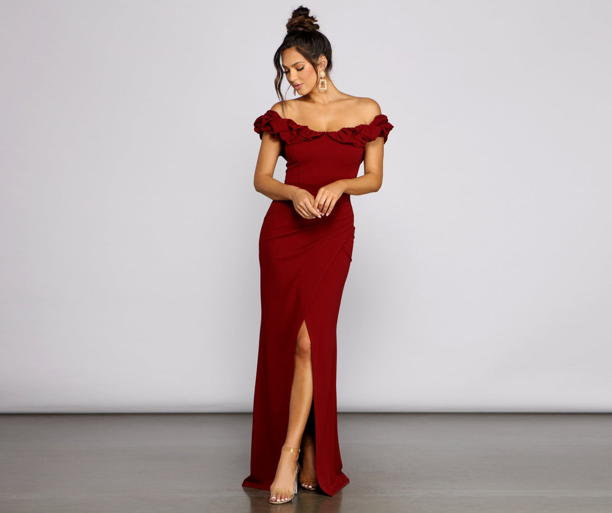 Leslie Off-The-Shoulder Mermaid Dress Oshnow