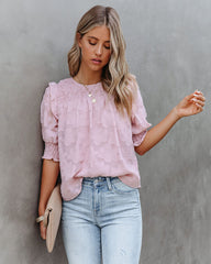 Levant Smocked Textured Blouse Oshnow