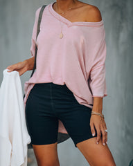 Lewie Unfinished Thermal Tee - Blush Oshnow