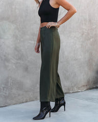 Linda Wide Leg Cropped Pants - Olive Oshnow