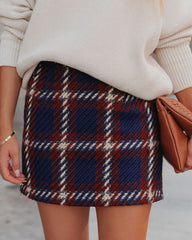 Linden Plaid Knitted Mini Skirt Oshnow