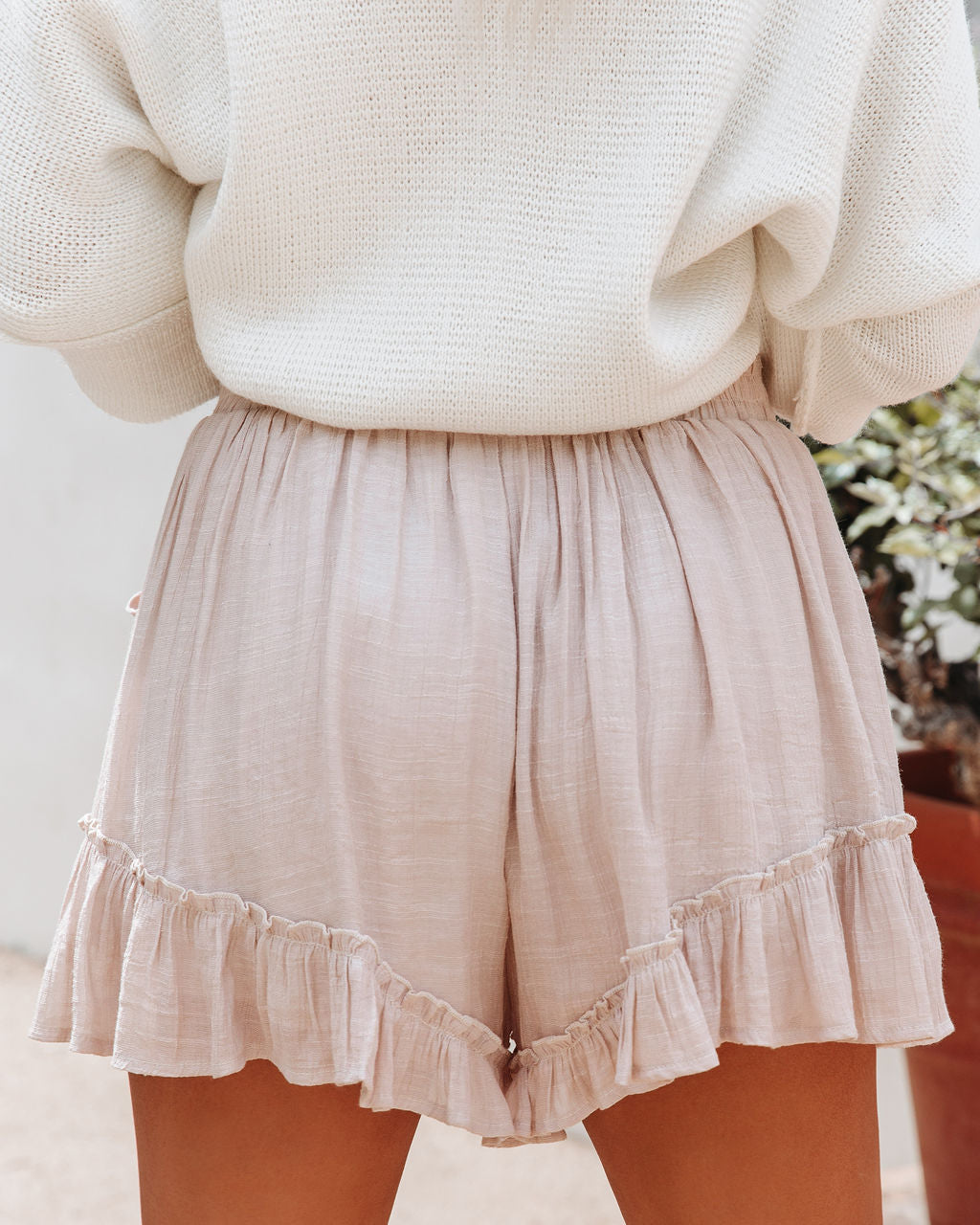 Linley Woven Ruffle Wrap Skort - Taupe Oshnow