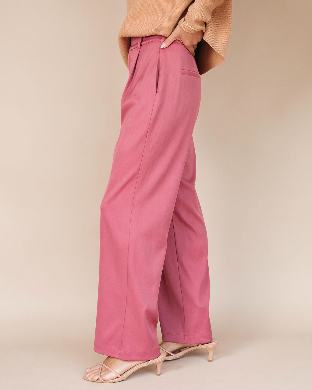 Live A Little Pocketed Wide Leg Pants - Mauve - SALE Oshnow