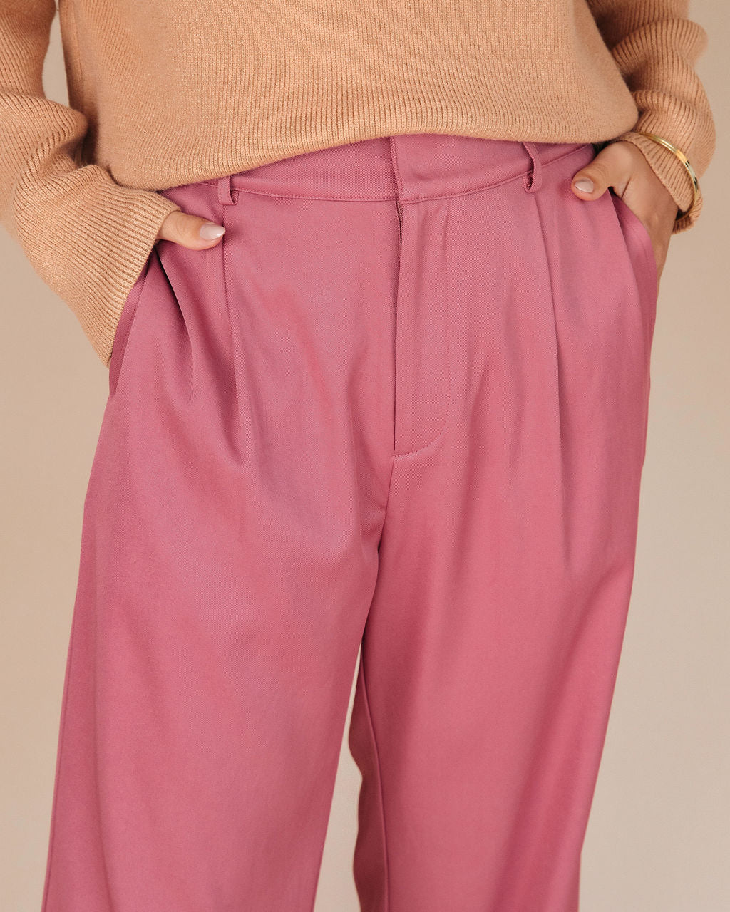 Live A Little Pocketed Wide Leg Pants - Mauve - SALE Oshnow