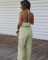 Living Easy Adjustable Halter Jumpsuit Oshnow