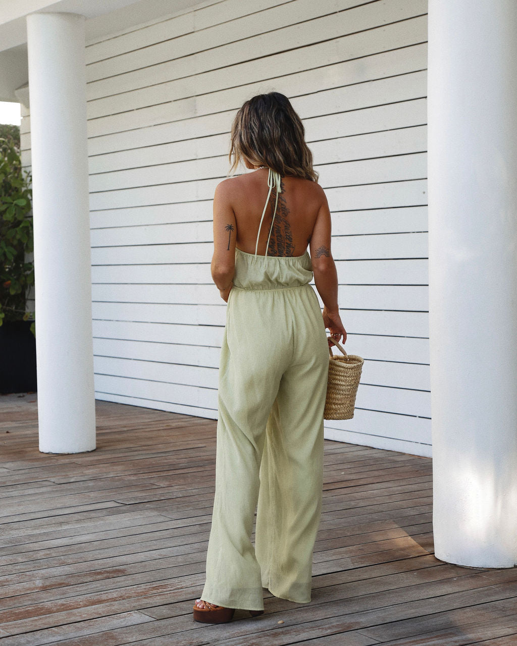 Living Easy Adjustable Halter Jumpsuit Oshnow