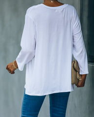 Logan 3/4 Sleeve Tee - White Oshnow