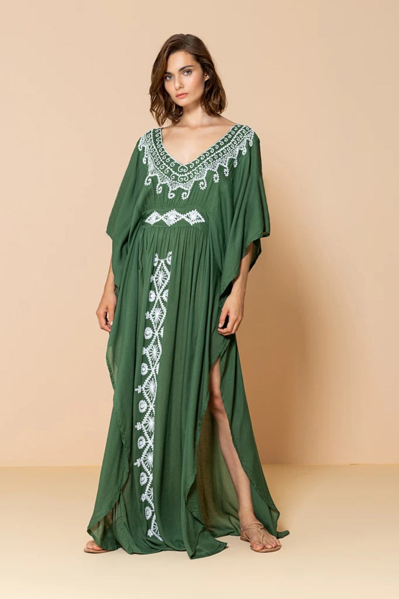 Lorelei Embroidered Kimono Cover-Up Dress Oshnow