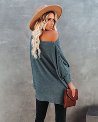 Lovell Boat Neck Thermal Knit Top - Pine Oshnow