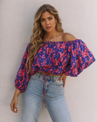 Loxley Cotton Floral Drawstring Top Oshnow