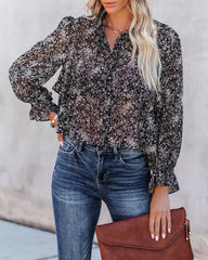 Loyalty Floral Ruffle Crop Blouse Oshnow