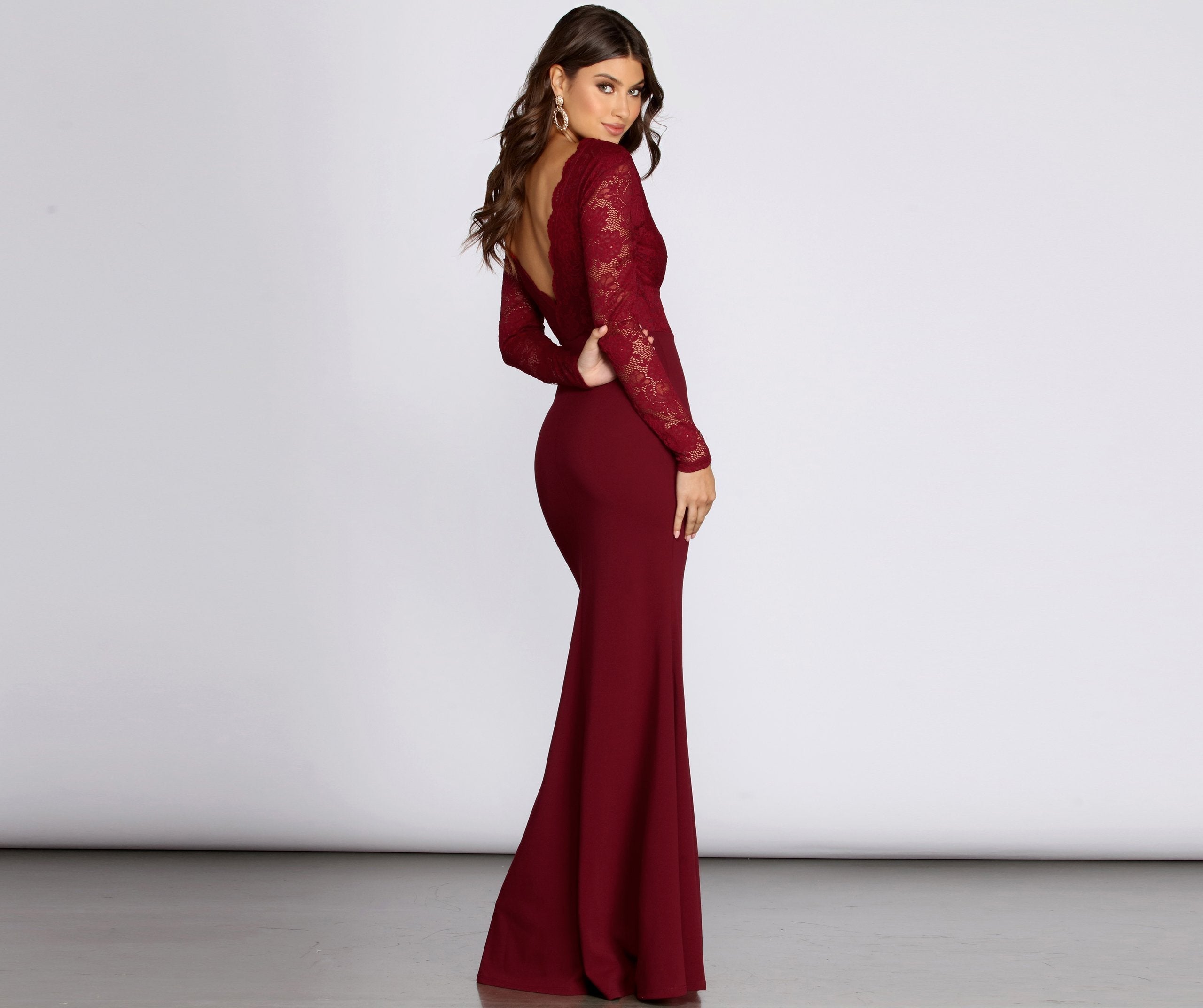 Luciana Formal Lace Mermaid Dress Oshnow