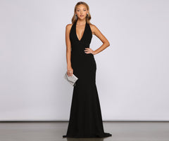 Luna Halter A-Line Formal Dress Oshnow