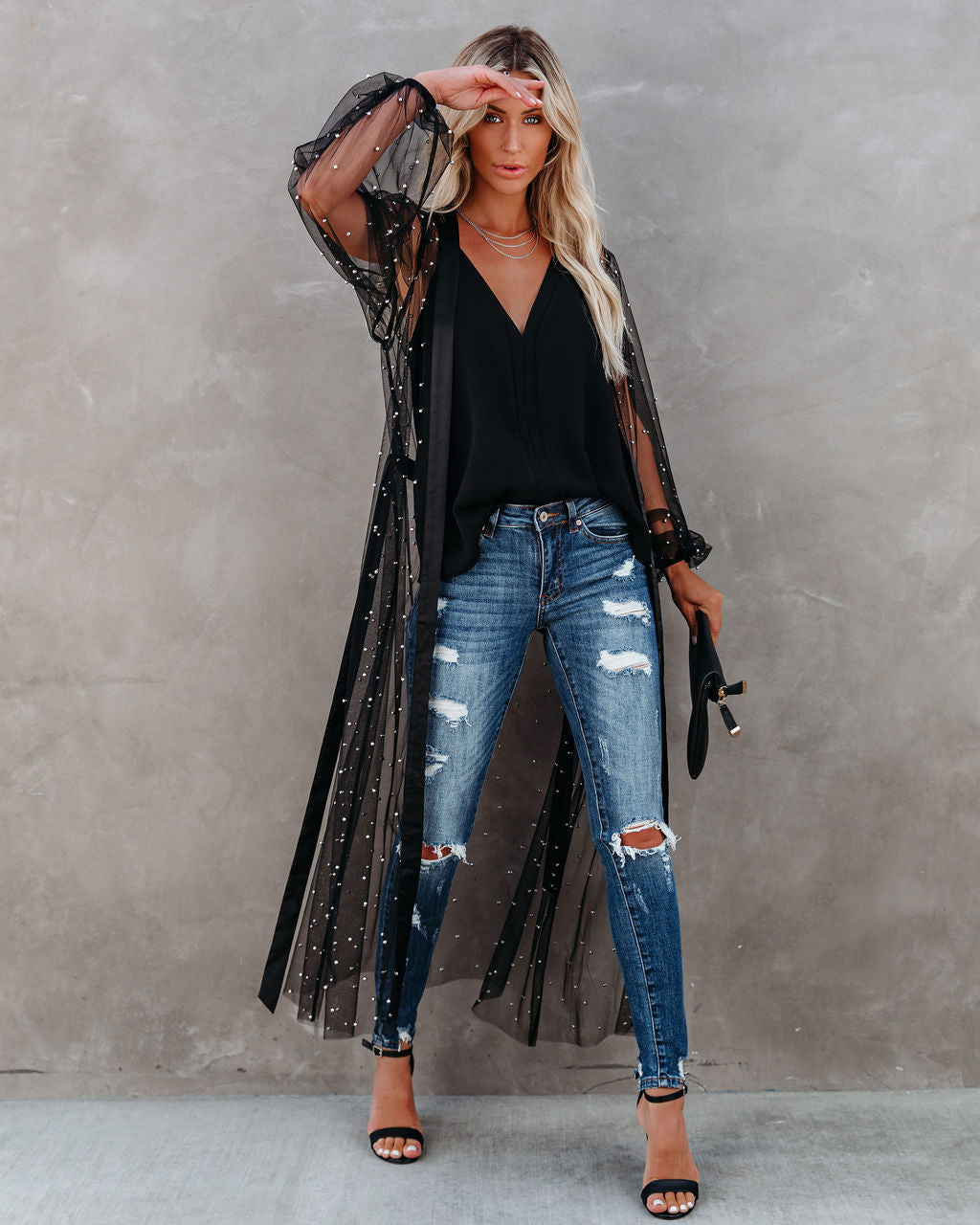 Lyrical Embellished Tulle Duster Oshnow