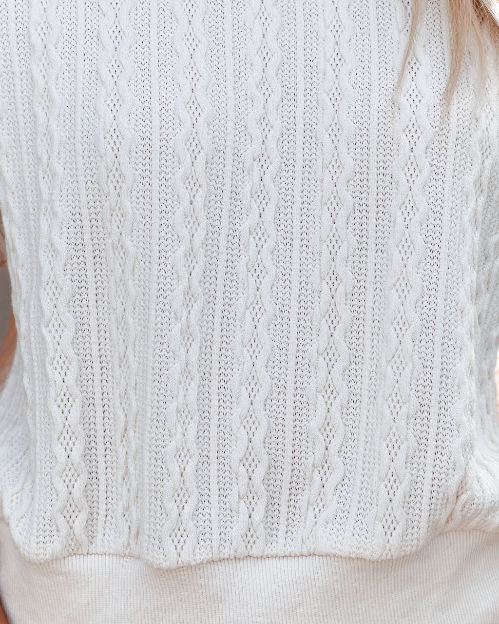 Maizy Knit Sweater Top - Ivory Oshnow