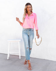 Margarita Satin Button Down Blouse - Coral Oshnow