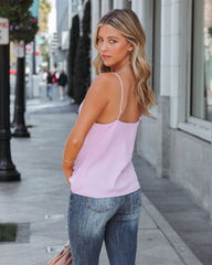 Mariana Textured Cowl Neck Cami Tank - Lavender Oshnow