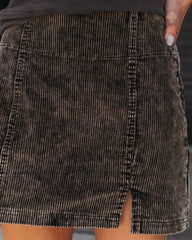 Match Made Corduroy Mini Skirt - Washed Black Oshnow