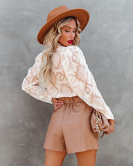 Mecca Textured Button Down Top - Cream Oshnow