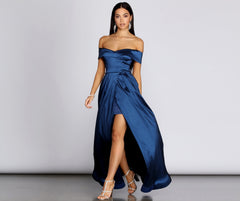 Megan Taffeta Off The Shoulder Ball Gown Oshnow