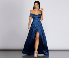 Megan Taffeta Off The Shoulder Ball Gown Oshnow