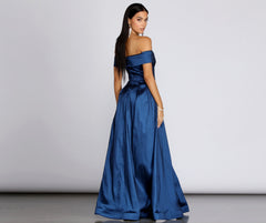 Megan Taffeta Off The Shoulder Ball Gown Oshnow