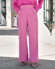 Carey Hose mit weitem Bein und Taschen - Pink 