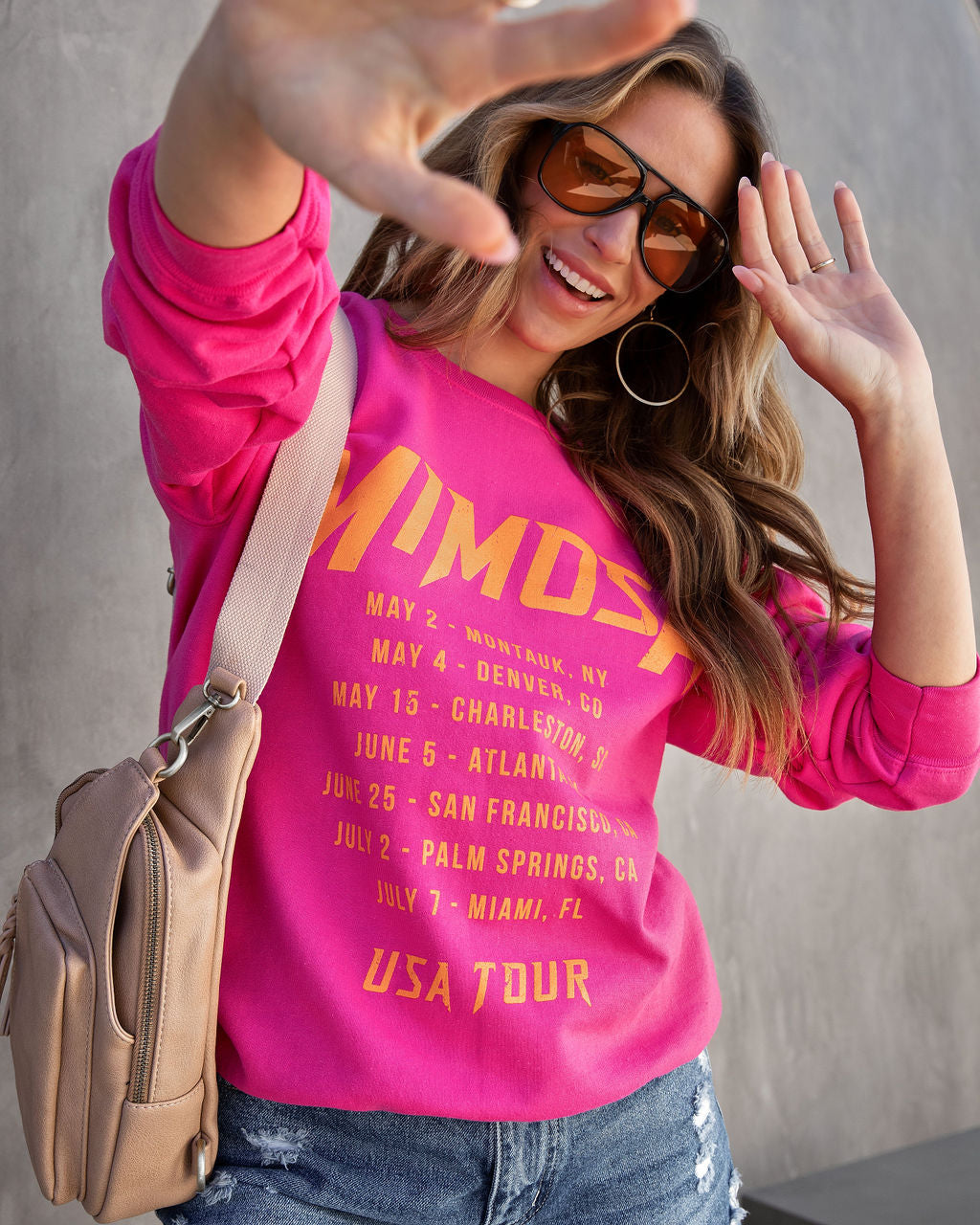 Mimosa Usa Tour Sweatshirt - Hot Pink